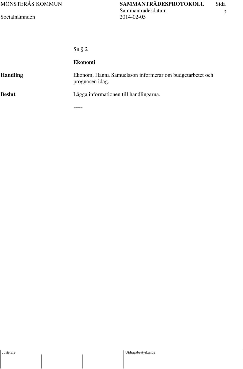 Samuelsson informerar