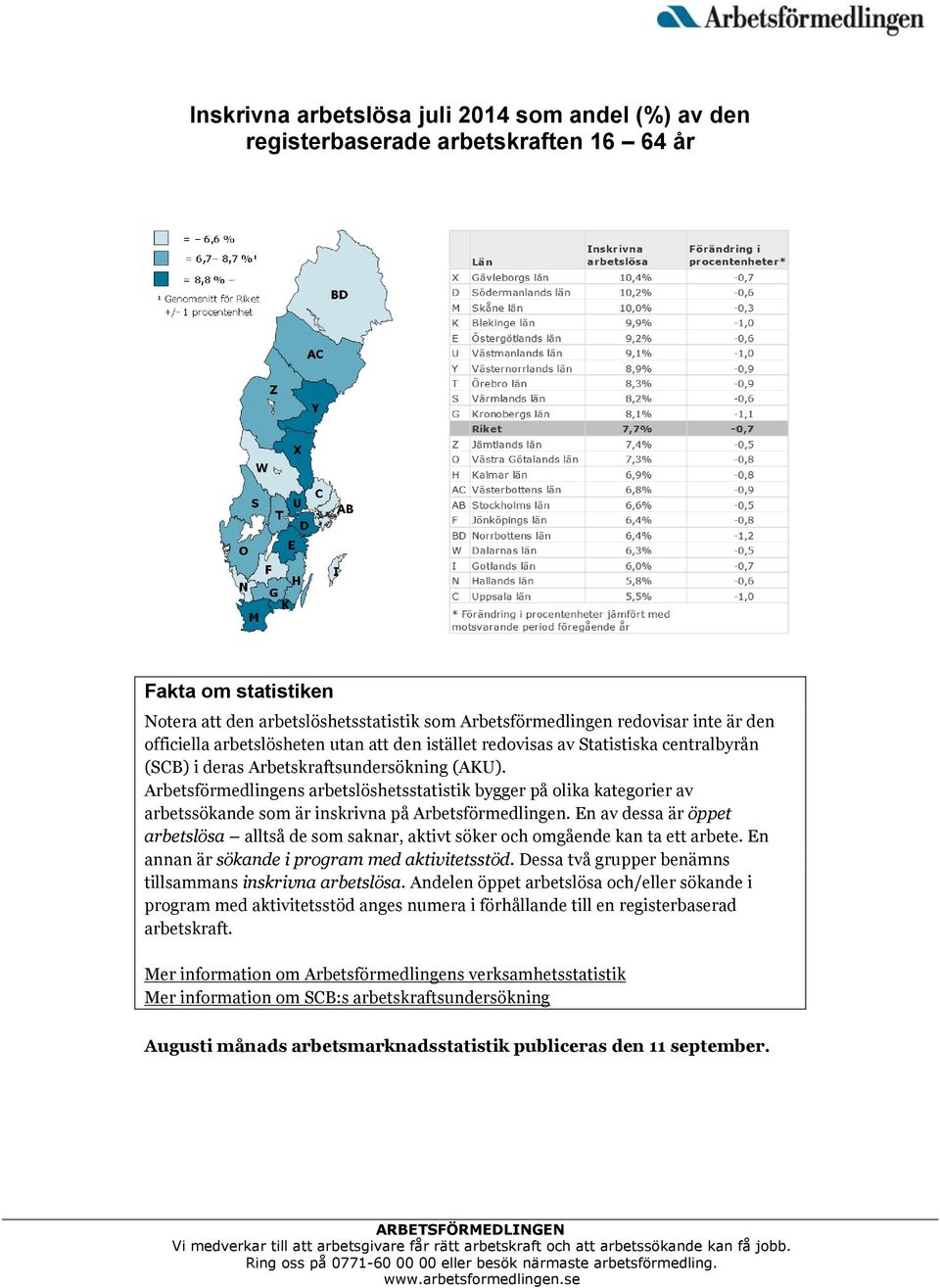 Arbetsförmedlingens arbetslöshetsstatistik bygger på olika kategorier av arbetssökande som är inskrivna på Arbetsförmedlingen.