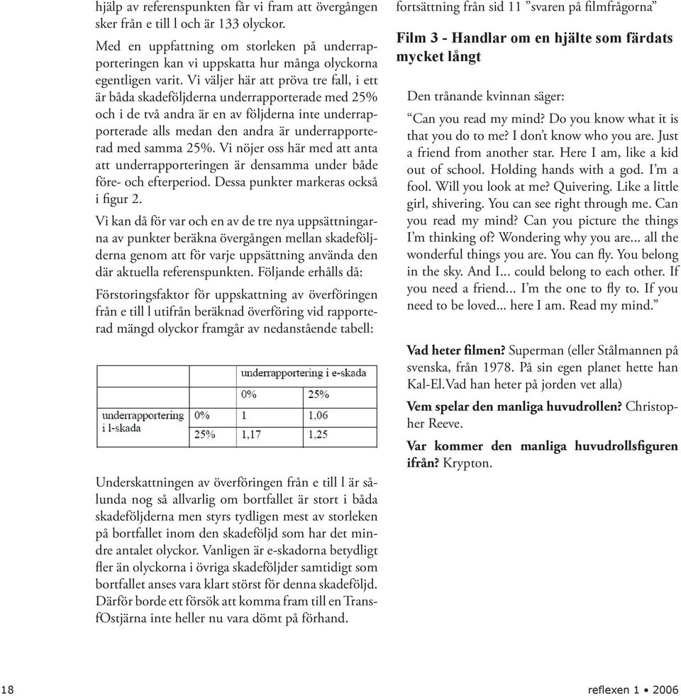 samma 25%. Vi nöjer oss här med att anta att underrapporteringen är densamma under både före- och efterperiod. Dessa punkter markeras också i figur 2.