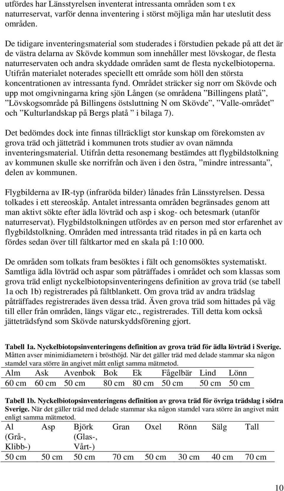 områden samt de flesta nyckelbiotoperna. Utifrån materialet noterades speciellt ett område som höll den största koncentrationen av intressanta fynd.