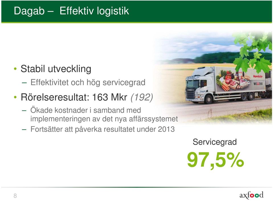 kostnader i samband med implementeringen av det nya