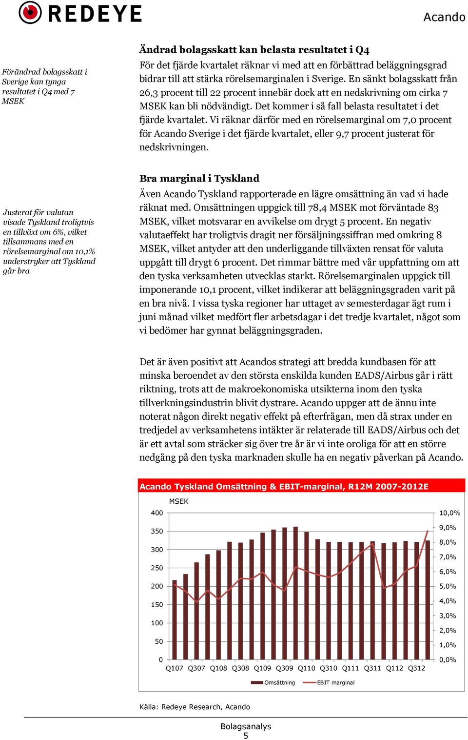 Det kommer i så fall belasta resultatet i det fjärde kvartalet.