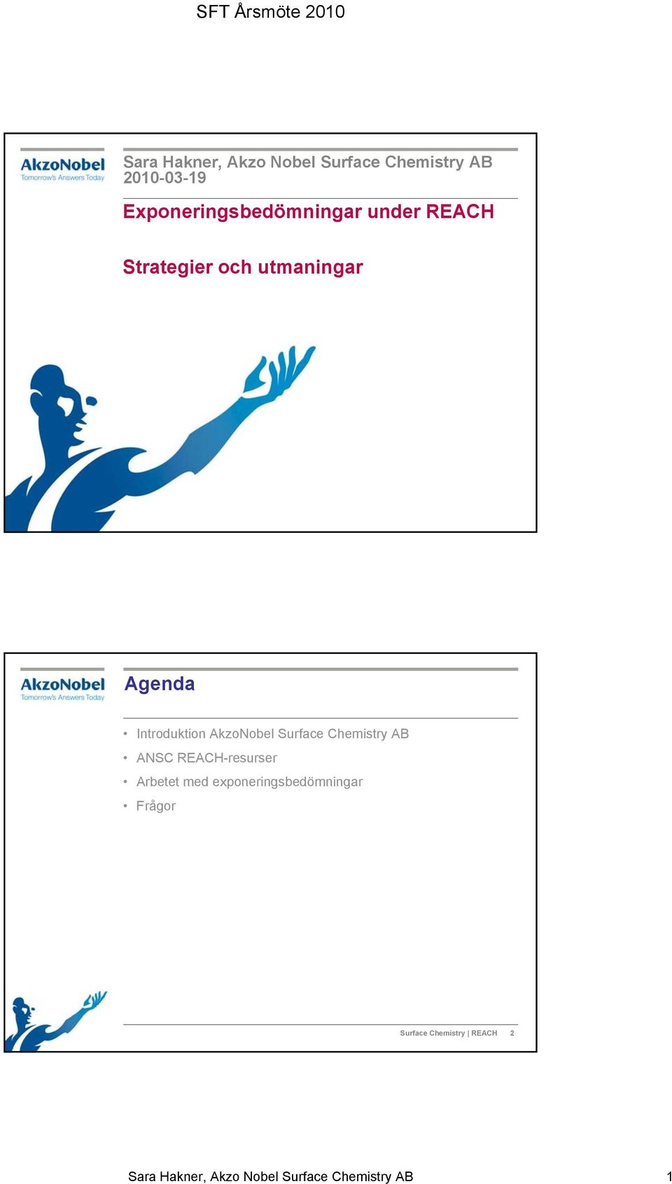 Introduktion AkzoNobel Surface Chemistry AB ANSC REACH-resurser Arbetet med