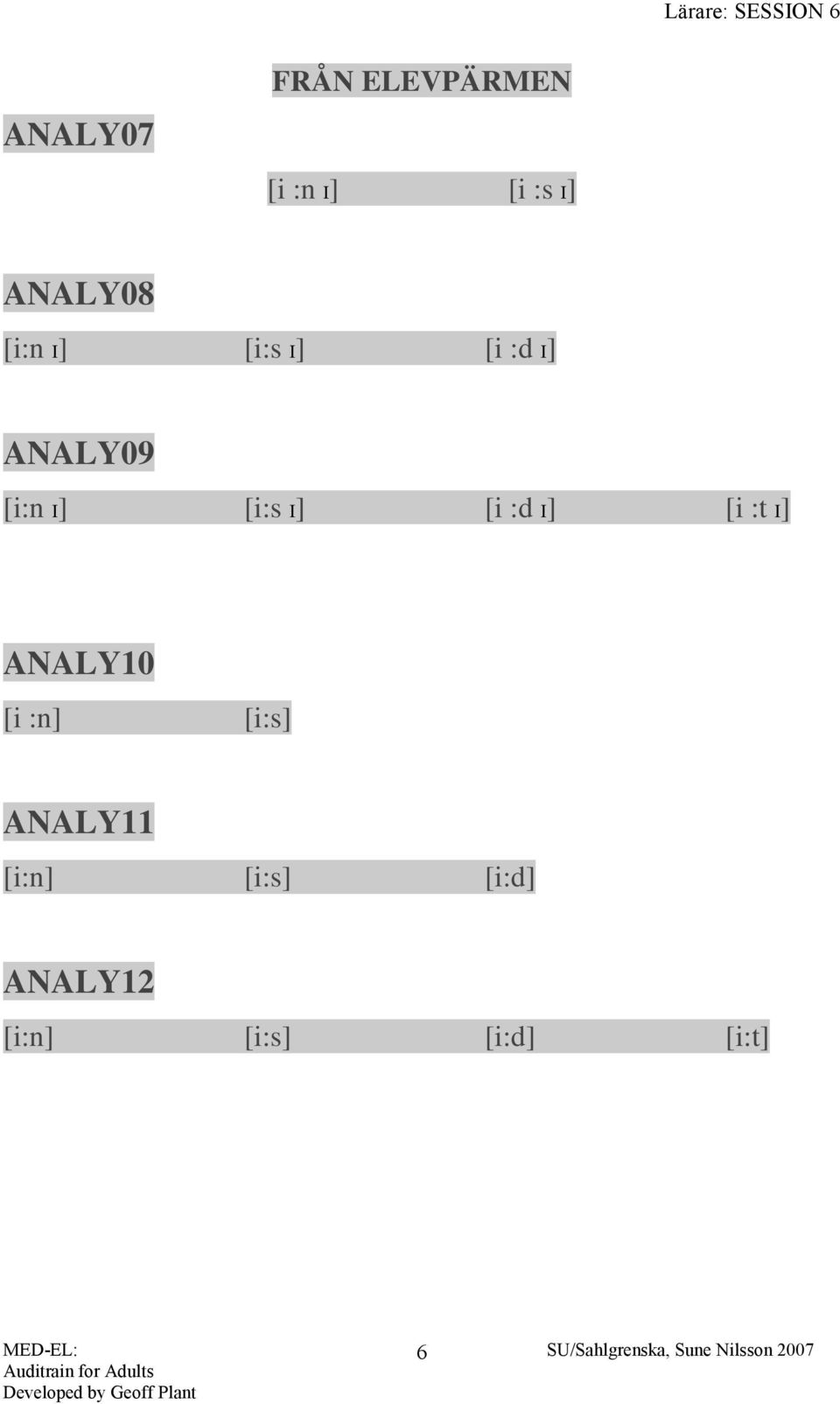 [i :d I] [i :t I] ANALY10 [i :n] [i:s] ANALY11