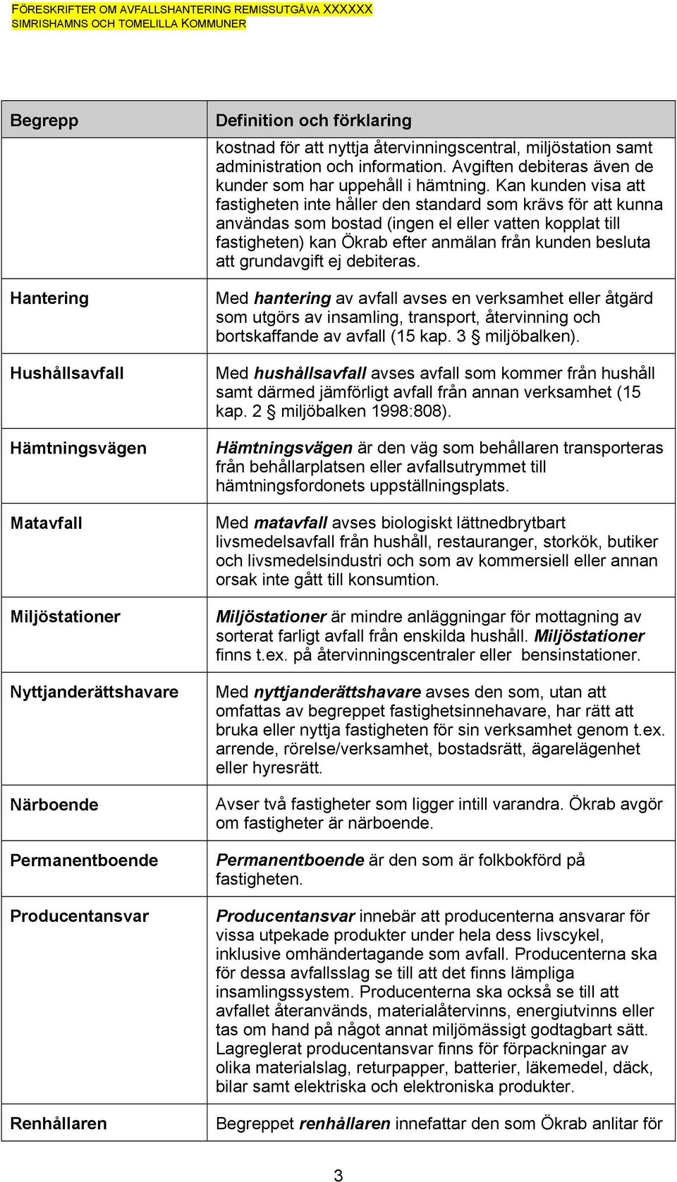 Kan kunden visa att fastigheten inte håller den standard som krävs för att kunna användas som bostad (ingen el eller vatten kopplat till fastigheten) kan Ökrab efter anmälan från kunden besluta att