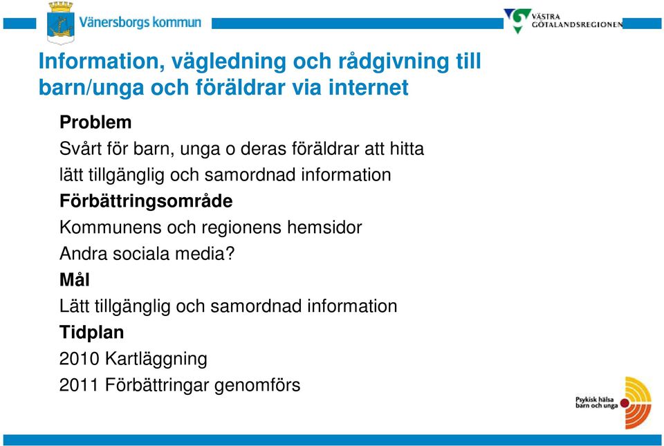 och regionens hemsidor Andra sociala media?