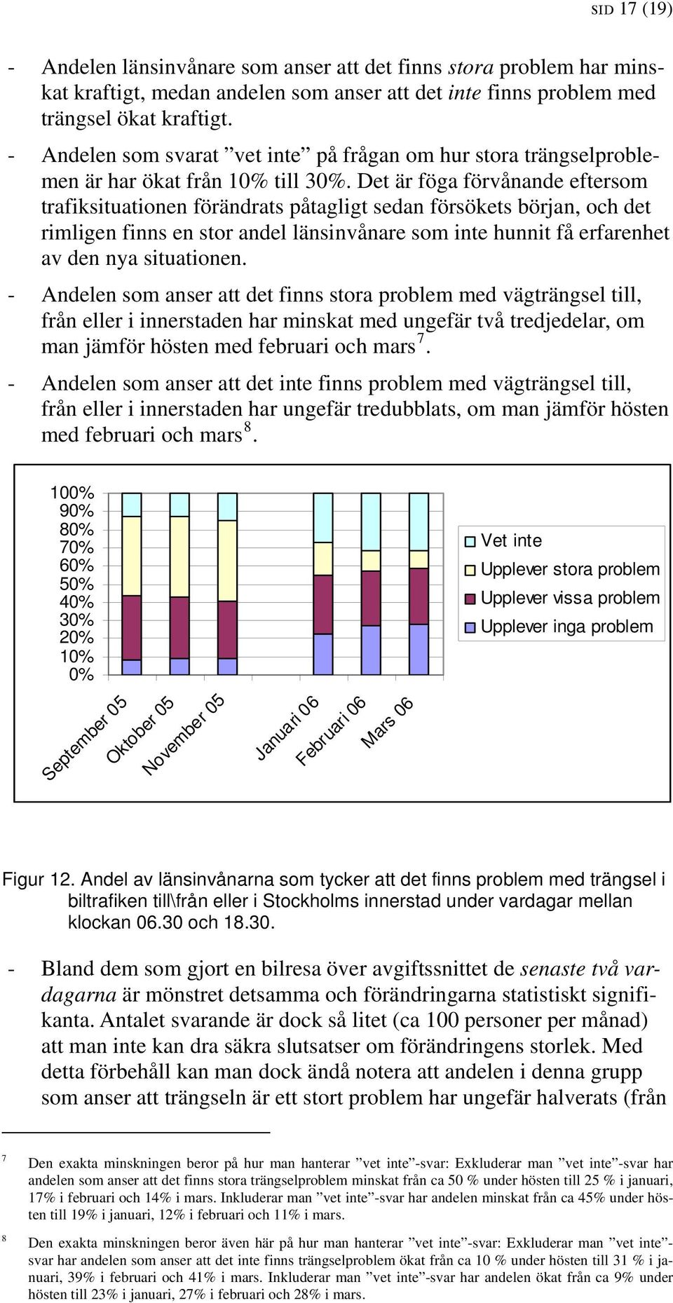 Det är föga förvånande eftersom trafiksituationen förändrats påtagligt sedan försökets början, och det rimligen finns en stor andel länsinvånare som inte hunnit få erfarenhet av den nya situationen.