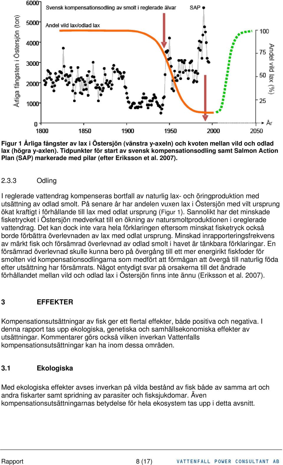 3 Odling I reglerade vattendrag kompenseras bortfall av naturlig lax- och öringproduktion med utsättning av odlad smolt.