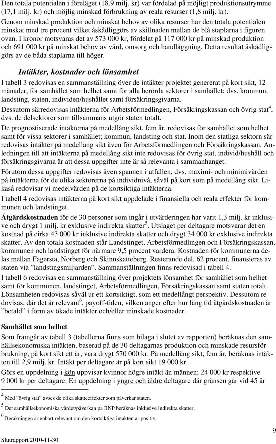 och möjlig minskad förbrukning av reala resurser (1,8 milj. kr).