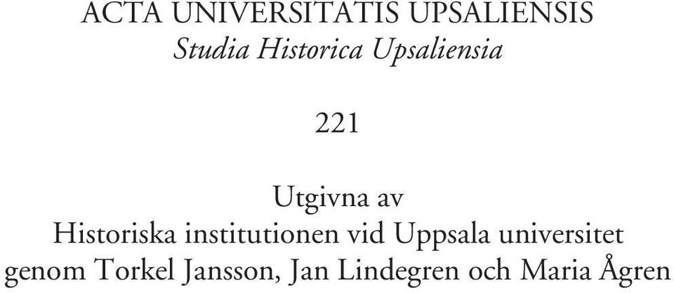 Historiska institutionen vid Uppsala