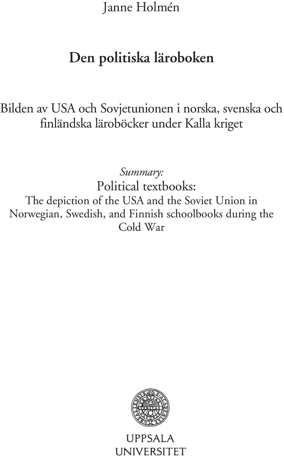 Summary: Political textbooks: The depiction of the USA and the