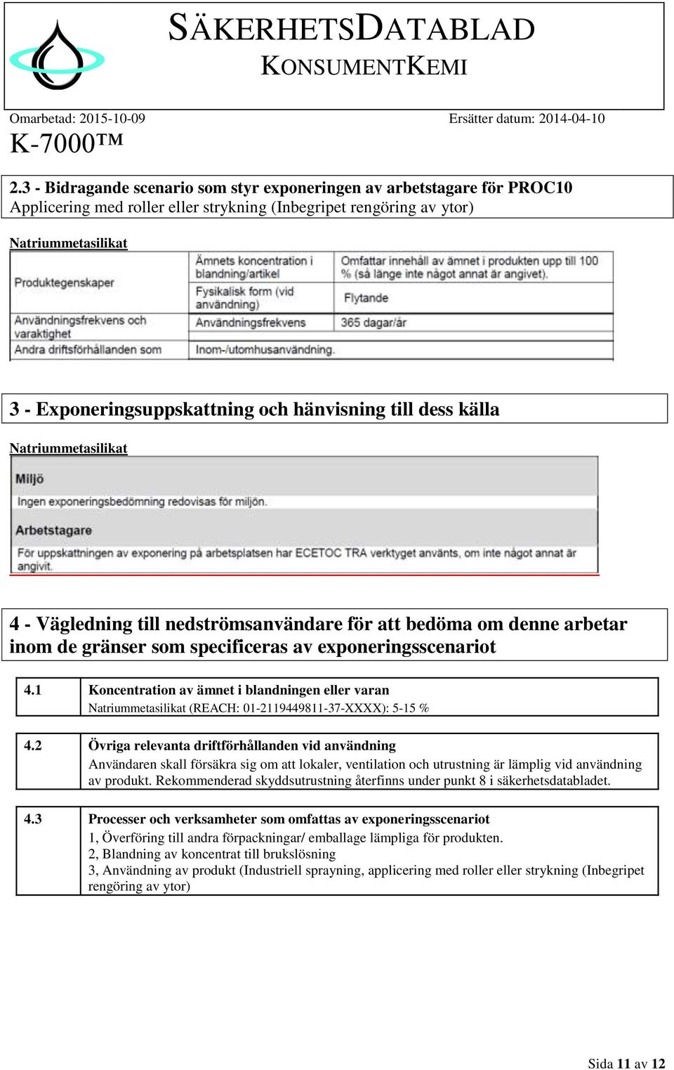 1 Koncentration av ämnet i blandningen eller varan (REACH: 01-2119449811-37-XXXX): 5-15 % 4.