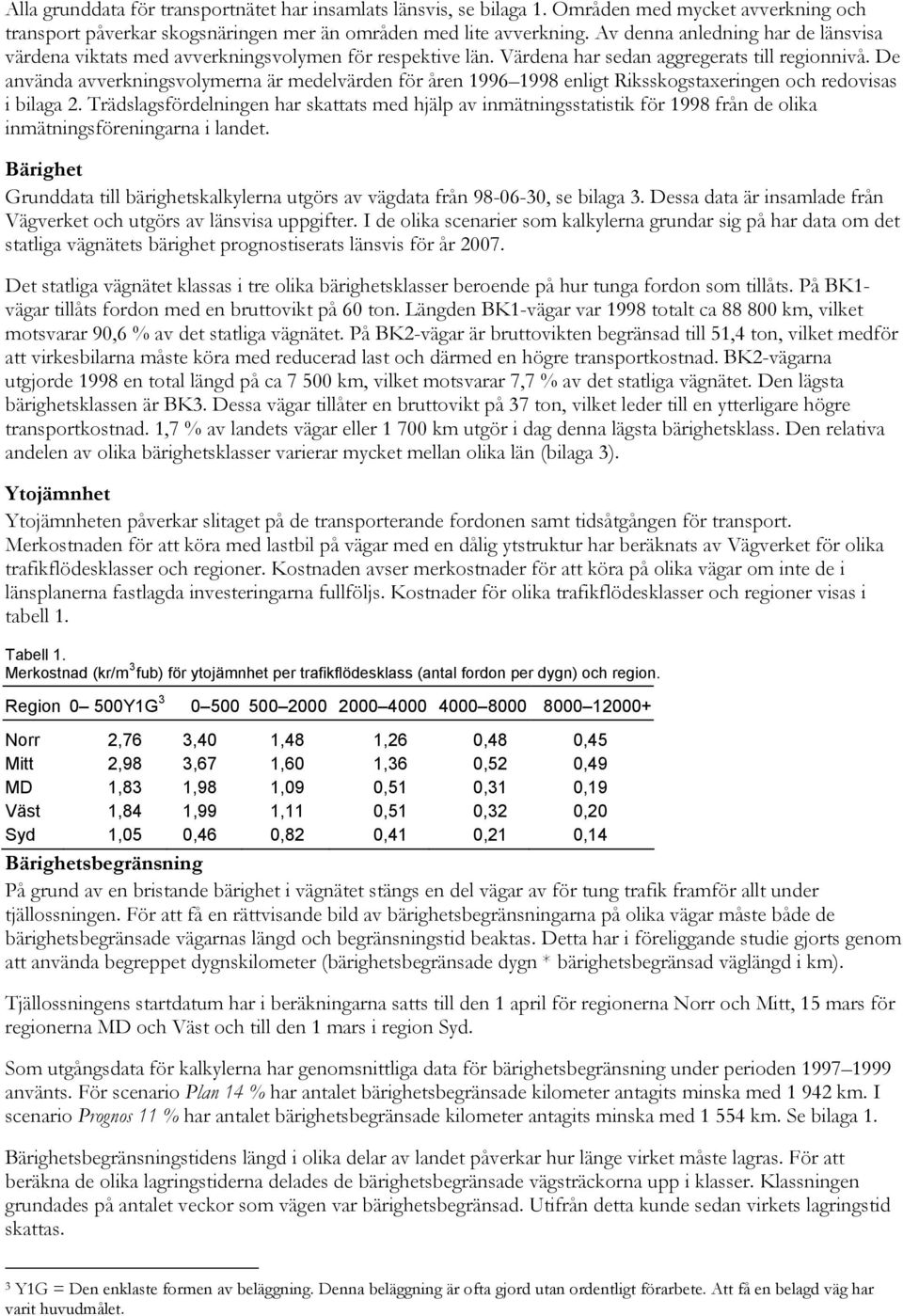 De använda avverkningsvolymerna är medelvärden för åren 1996 1998 enligt Riksskogstaxeringen och redovisas i bilaga 2.