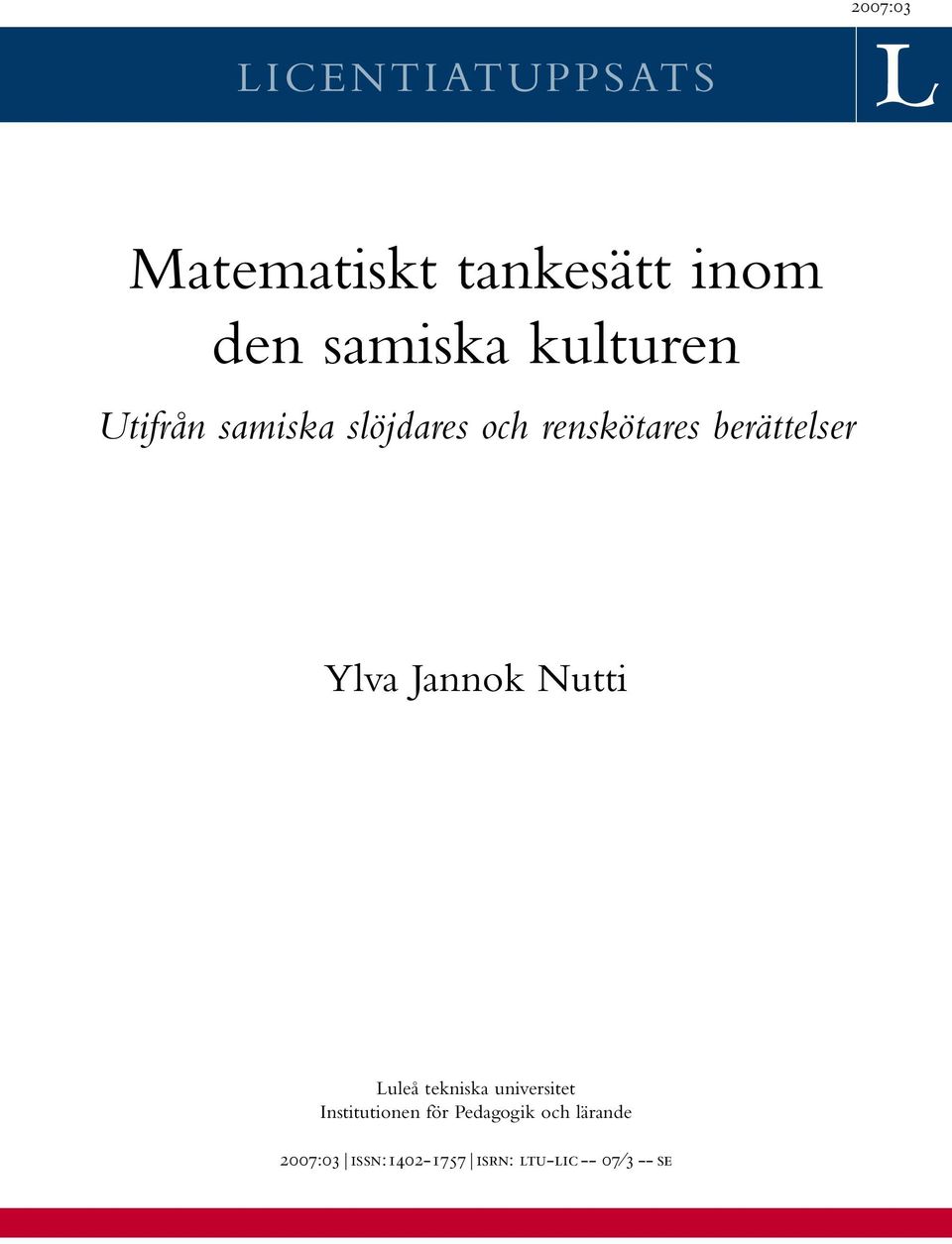 berättelser Ylva Jannok Nutti Luleå tekniska universitet