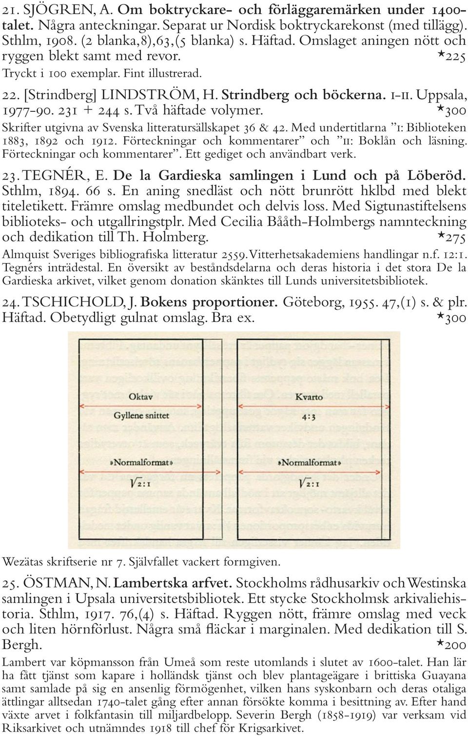 Två häftade volymer. *300 Skrifter utgivna av Svenska litteratursällskapet 36 & 42. Med undertitlarna i: Biblioteken 1883, 1892 och 1912. Förteckningar och kommentarer och ii: Boklån och läsning.