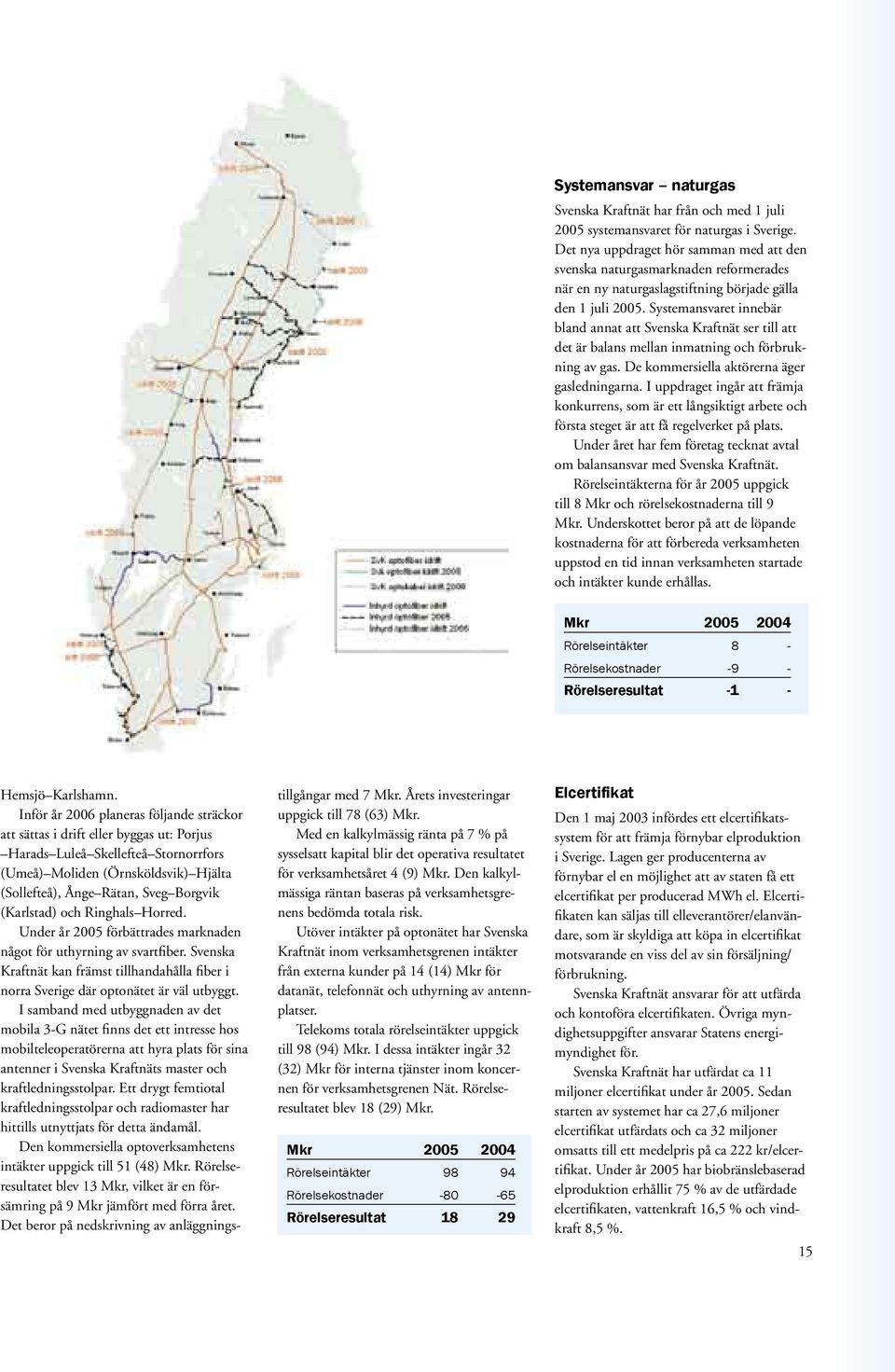 Systemansvaret innebär bland annat att Svenska Kraftnät ser till att det är balans mellan inmatning och förbrukning av gas. De kommersiella aktörerna äger gasledningarna.