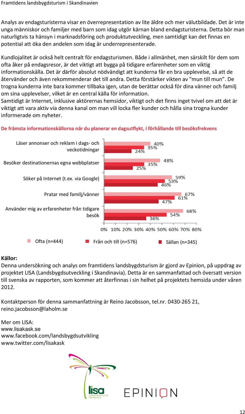 Kundlojalitet är också helt centralt för endagsturismen.