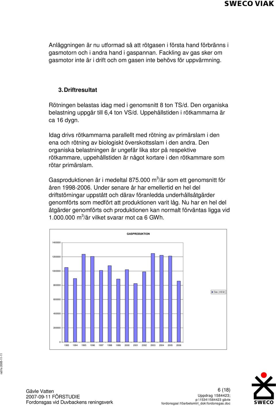 Idag drivs rötkammarna parallellt med rötning av primärslam i den ena och rötning av biologiskt överskottsslam i den andra.