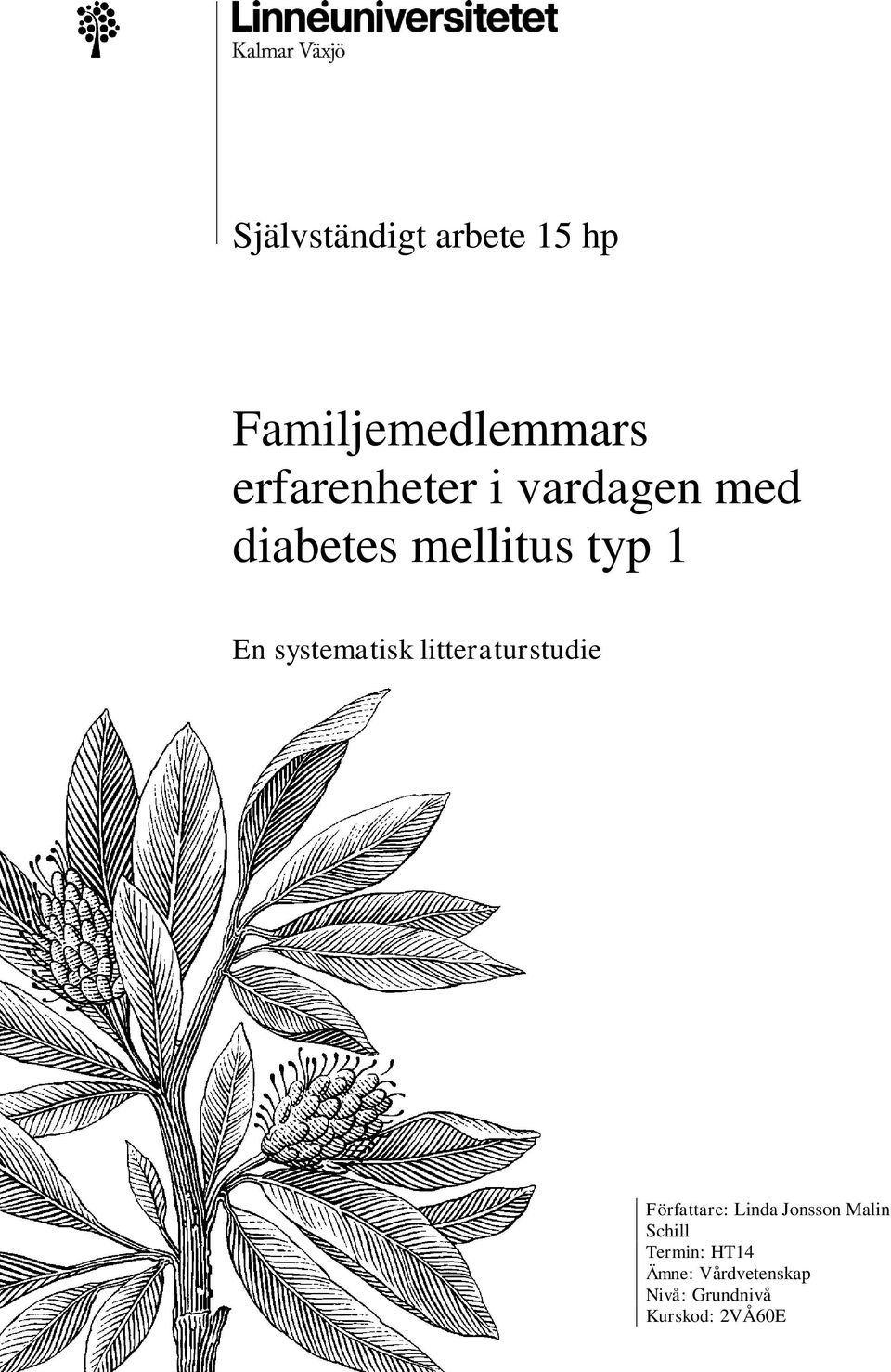 litteraturstudie Författare: Linda Jonsson Malin Schill