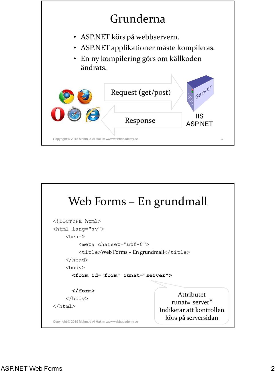 DOCTYPE html> <html lang="sv"> <head> <meta charset="utf-8"> <title>web Forms En grundmall</title> </head> <body> <form id="form"