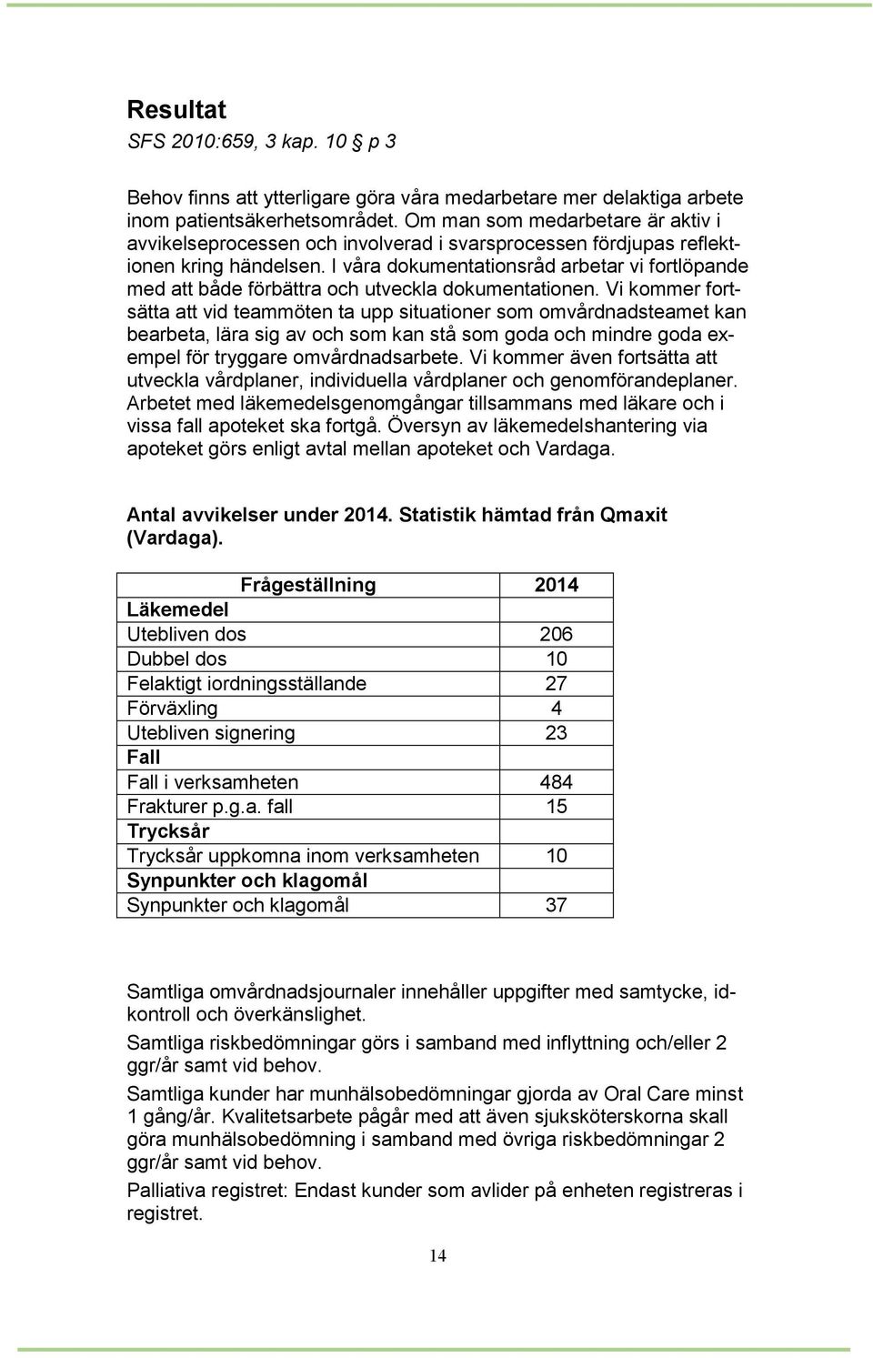 I våra dokumentationsråd arbetar vi fortlöpande med att både förbättra och utveckla dokumentationen.