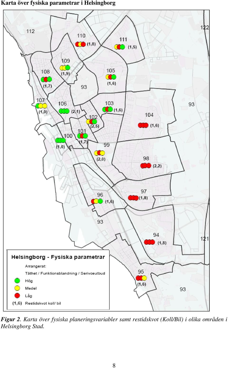 Karta över fysiska planeringsvariabler