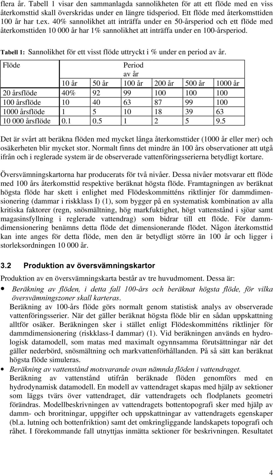 7DEHOOSannolikhet för ett visst flöde uttryckt i % under en period av år.