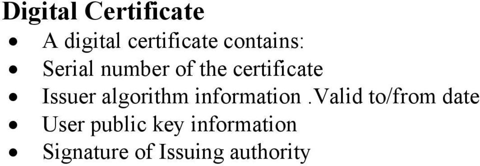 Issuer algorithm information.