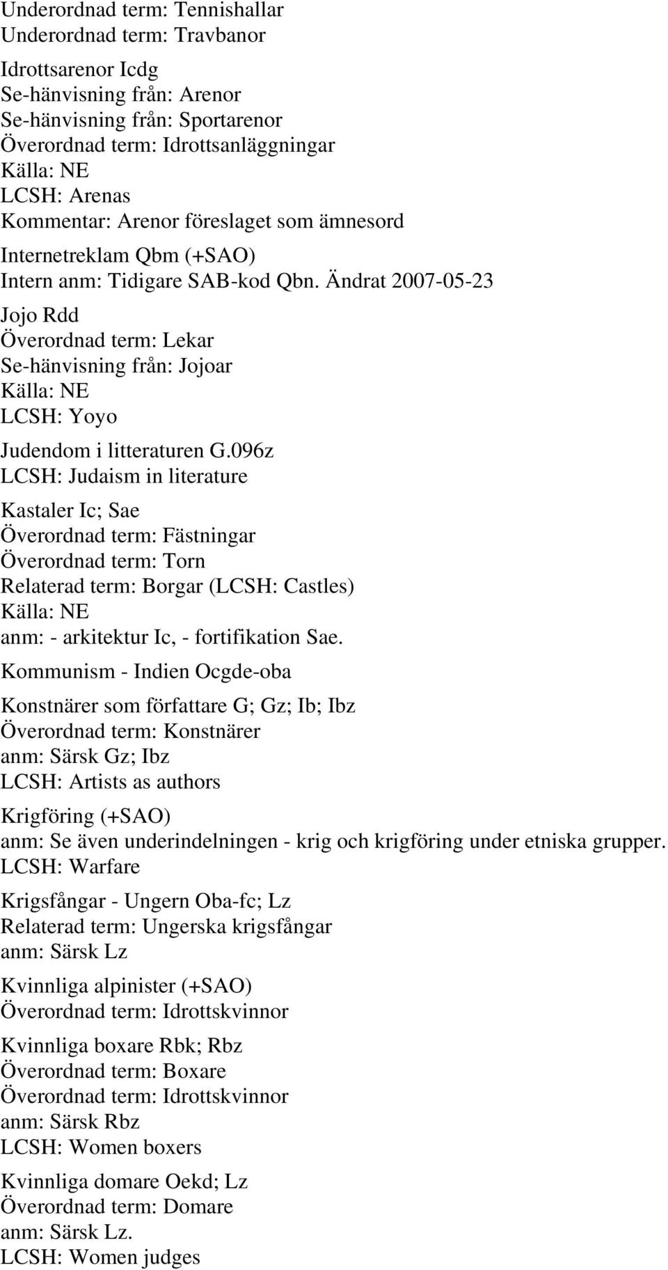 Ändrat 2007-05-23 Jojo Rdd Överordnad term: Lekar Se-hänvisning från: Jojoar LCSH: Yoyo Judendom i litteraturen G.