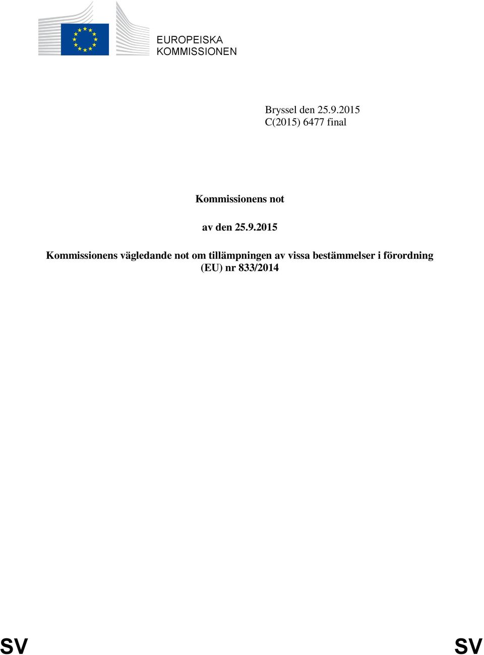 25.9.2015 Kommissionens vägledande not om