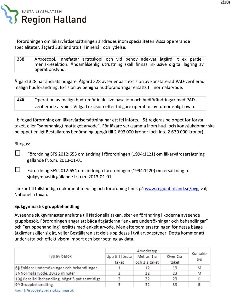 Åtgärd 328 avser enbart excision av konstateradd PAD verifierad malign hudförändring. Excision av benigna hudförändringar ersätts till normalarvode.