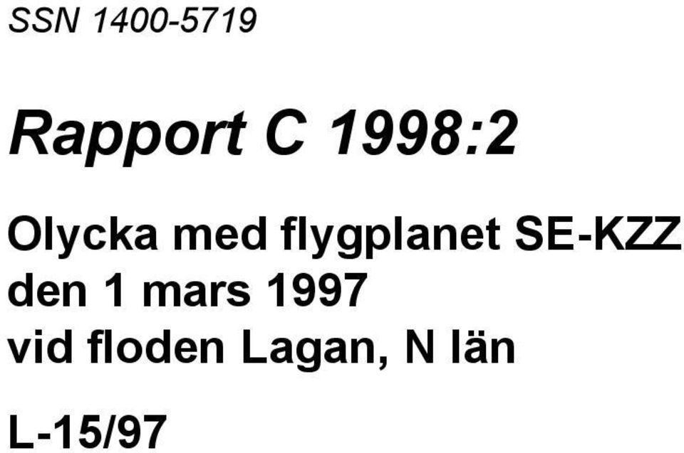 flygplanet SE-KZZ den 1