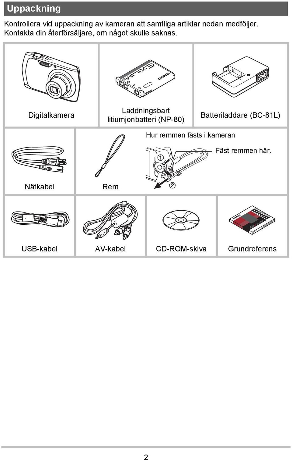 Digitalkamera Laddningsbart litiumjonbatteri (NP-80) Batteriladdare (BC-81L) Hur