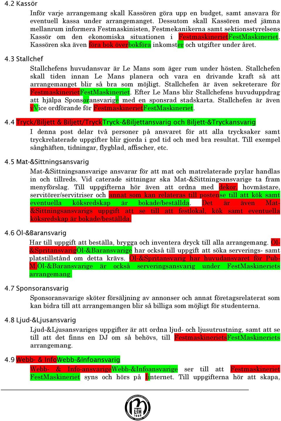 Kassören ska även föra bok överbokföra inkomster och utgifter under året. 4.3 Stallchef Stallchefens huvudansvar är Le Mans som äger rum under hösten.