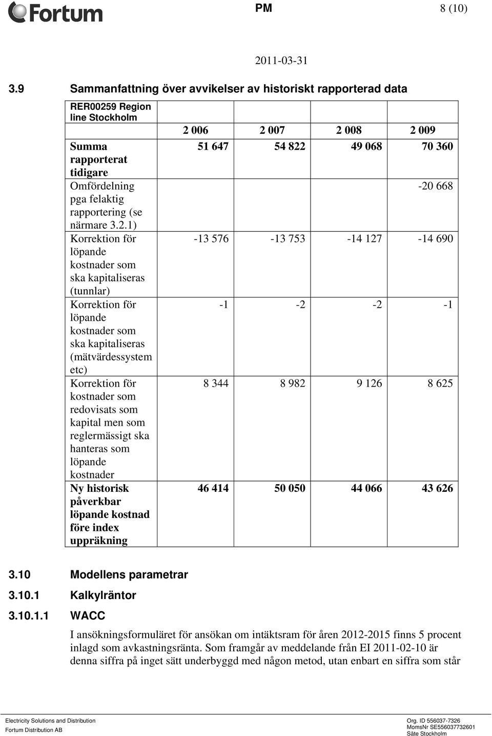 1) Korrektion för löpande kostnader som ska kapitaliseras (tunnlar) Korrektion för löpande kostnader som ska kapitaliseras (mätvärdessystem etc) Korrektion för kostnader som redovisats som kapital