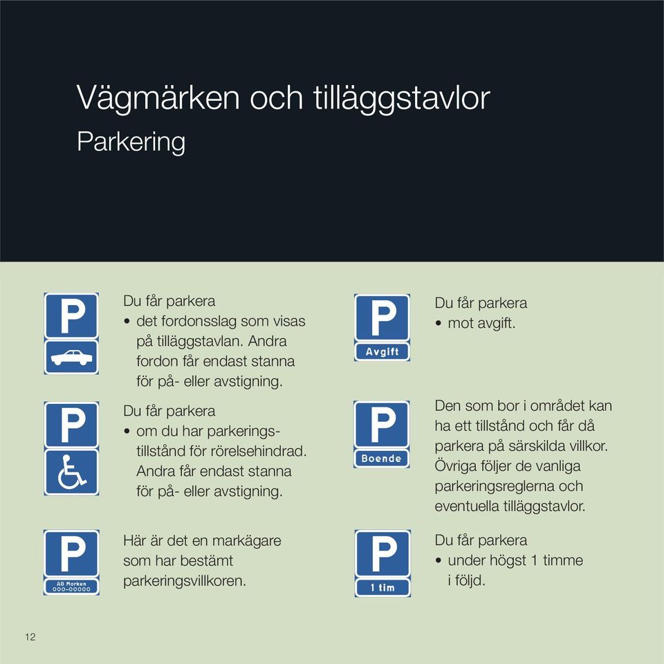 Andra får endast stanna för på- eller avstigning. Här är det en markägare som har bestämt parkeringsvillkoren. mot avgift.