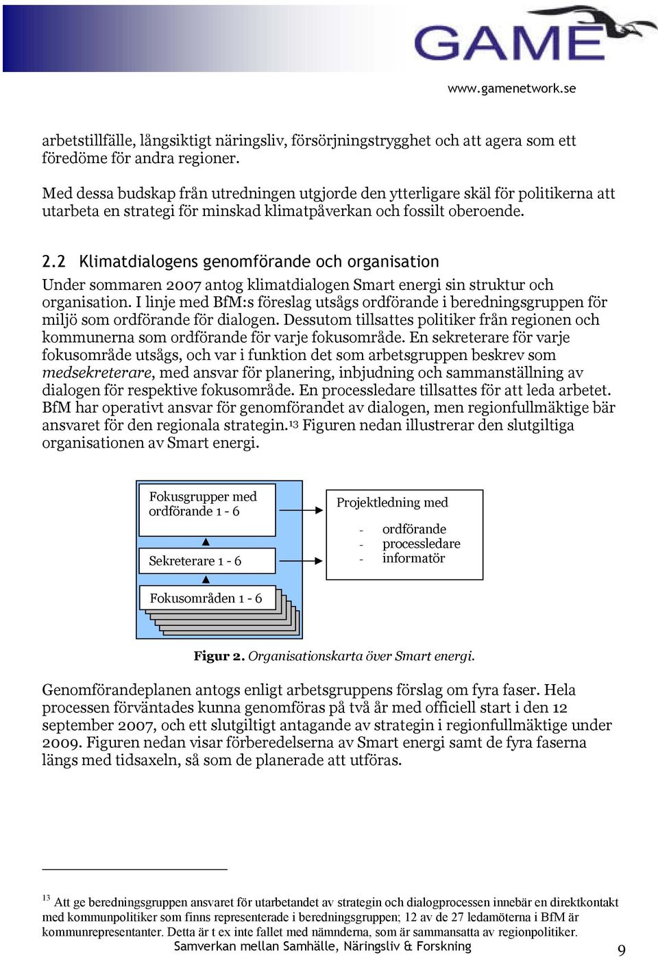 2 Klimatdialogens genomförande och organisation Under sommaren 2007 antog klimatdialogen Smart energi sin struktur och organisation.