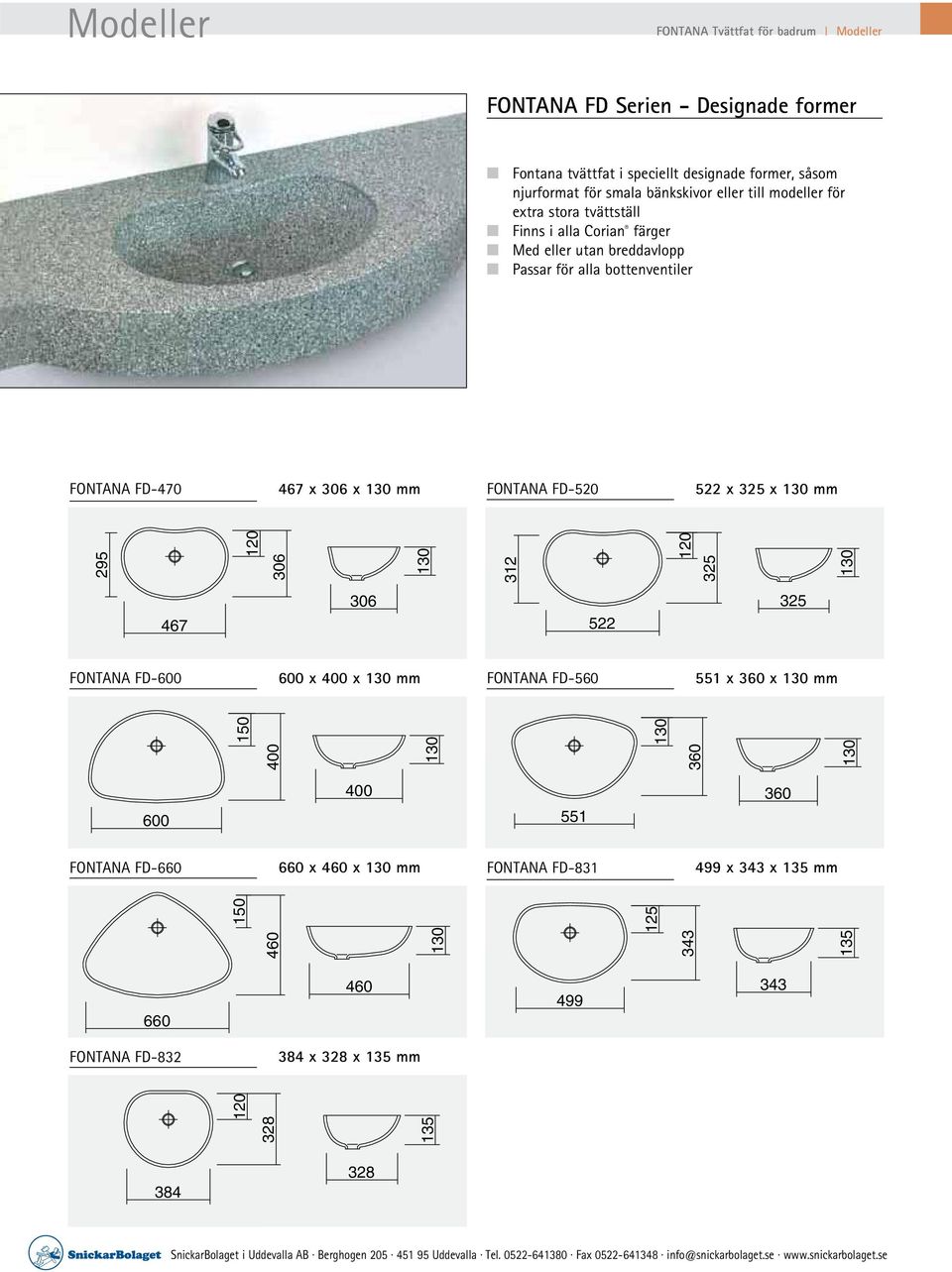 522 x 325 x mm FONTANA FD-560 551 x 360 x mm 551 FONTANA FD-660 660 x 460 x mm FONTANA FD-831 499 x 343 x 135 mm 150 460 360 295 306 120 467