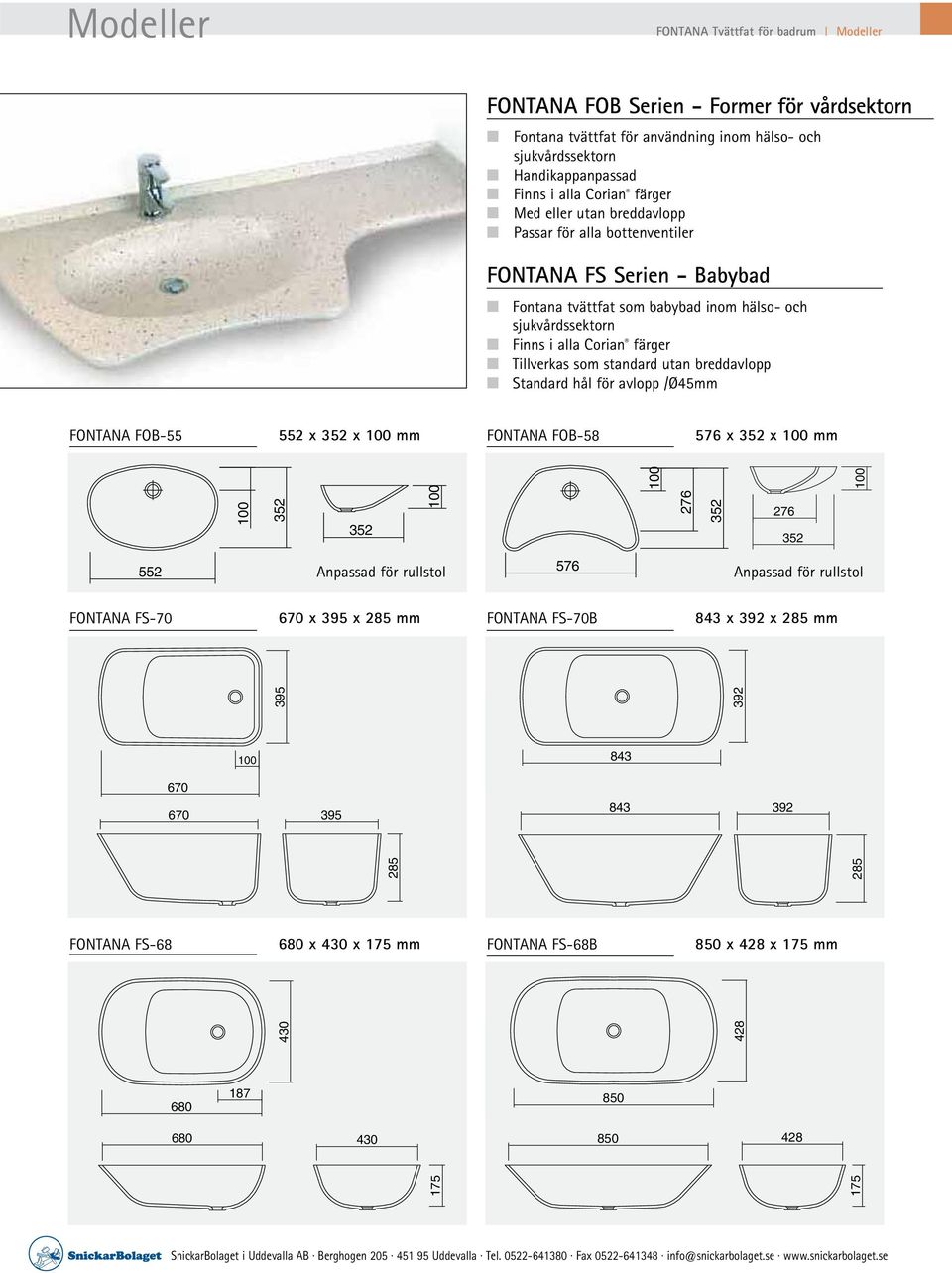 FONTANA FOB-55 552 x 352 x 100 mm FONTANA FOB-58 576 x 352 x 100 mm 100 352 352 100 100 276 552 FONTANA FS-70 670 x 395 x 285 mm FONTANA FS-70B 843 x 392 x 285 mm 395 100 843 670