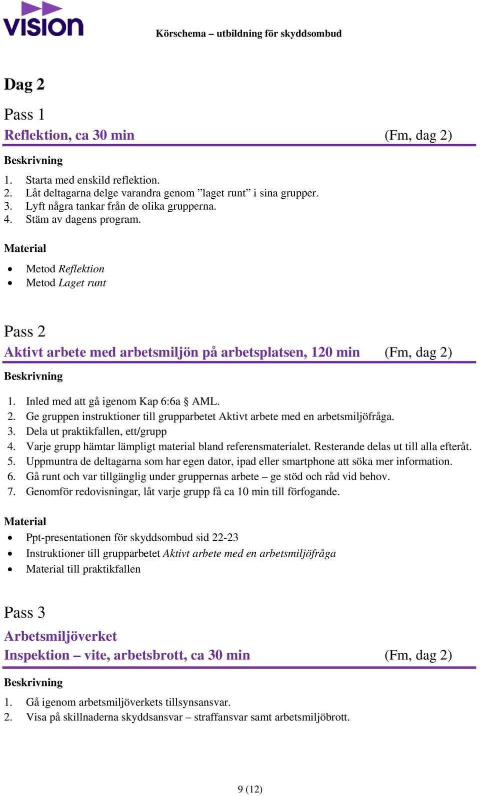 3. Dela ut praktikfallen, ett/grupp 4. Varje grupp hämtar lämpligt material bland referensmaterialet. Resterande delas ut till alla efteråt. 5.