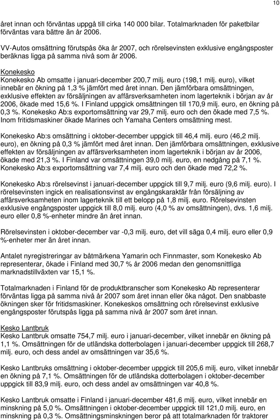 euro (198,1 milj. euro), vilket innebär en ökning på 1,3 % jämfört med året innan.