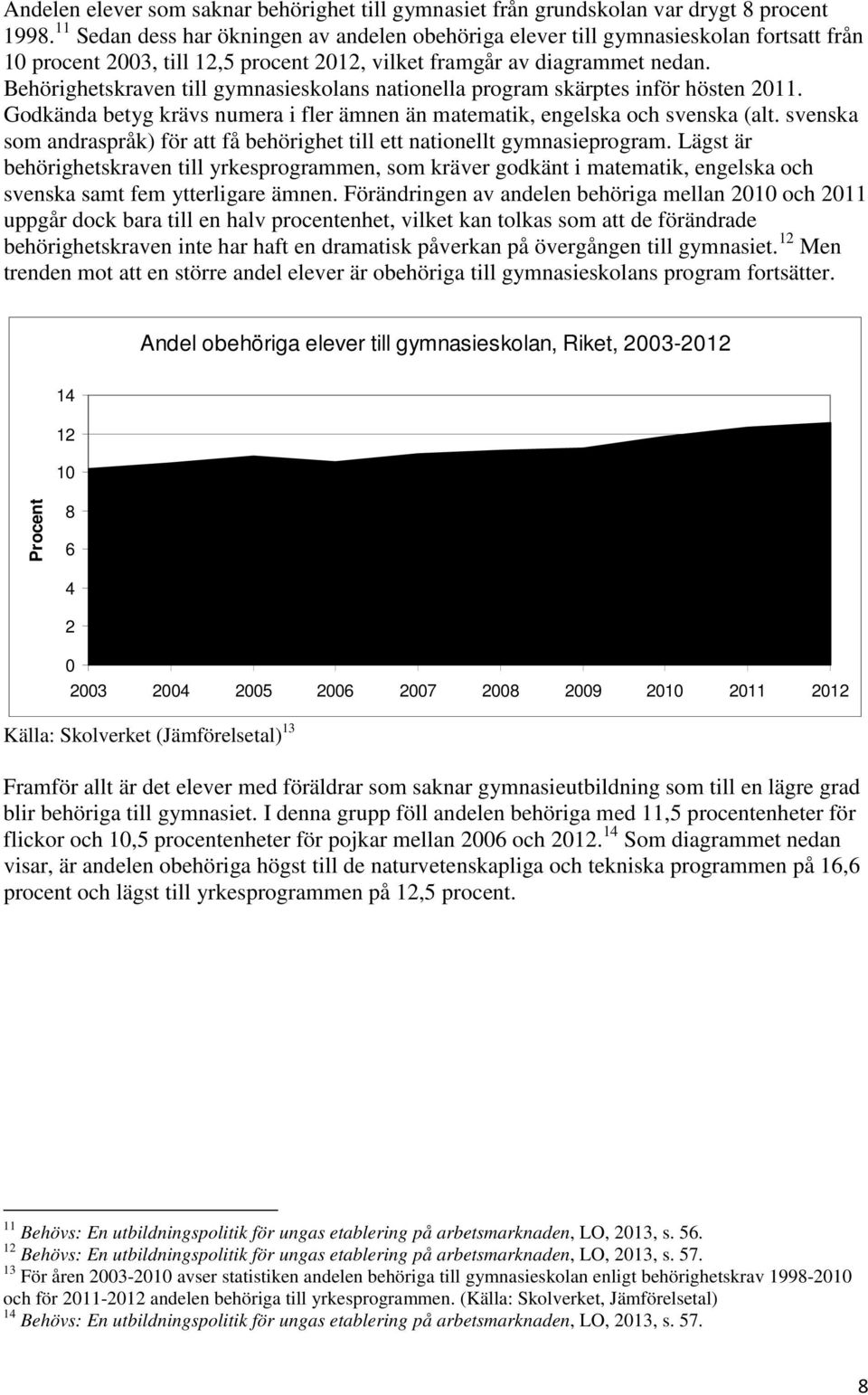 Behörighetskraven till gymnasieskolans nationella program skärptes inför hösten 11. Godkända betyg krävs numera i fler ämnen än matematik, engelska och svenska (alt.