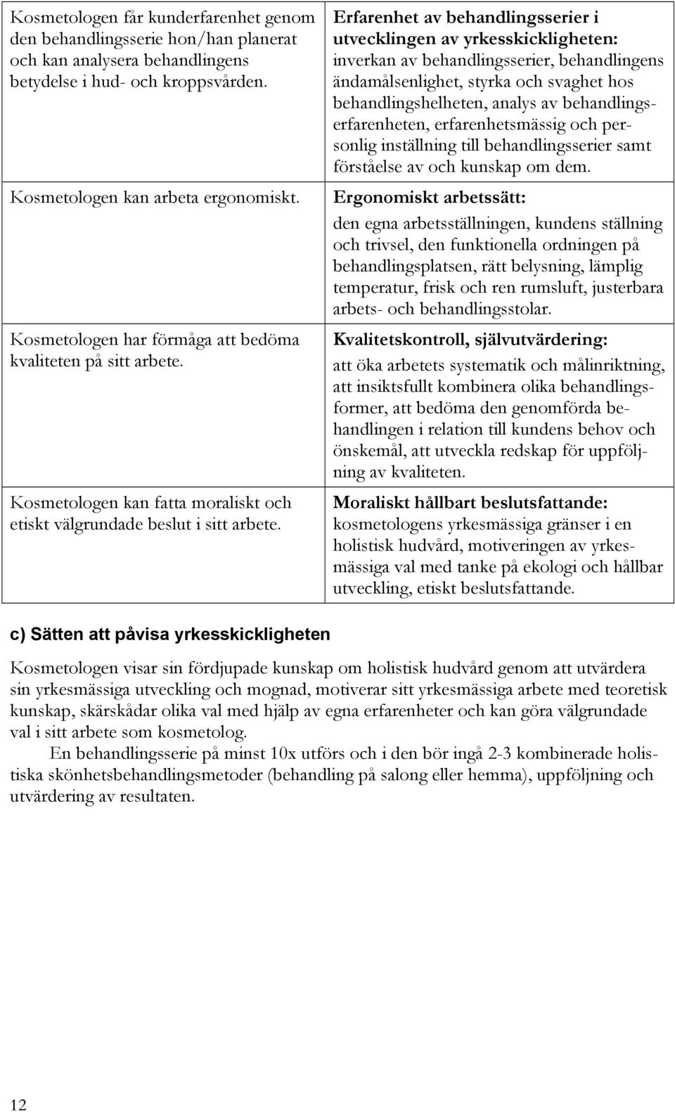 Erfarenhet av behandlingsserier i utvecklingen av yrkesskickligheten: inverkan av behandlingsserier, behandlingens ändamålsenlighet, styrka och svaghet hos behandlingshelheten, analys av