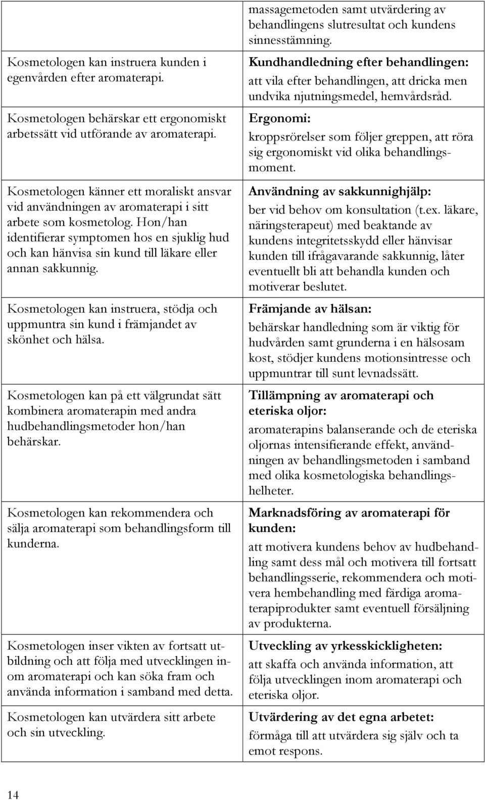 Hon/han identifierar symptomen hos en sjuklig hud och kan hänvisa sin kund till läkare eller annan sakkunnig.