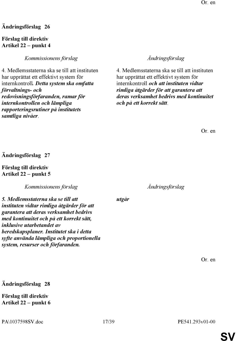 Medlemsstaterna ska se till att instituten har upprättat ett effektivt system för internkontroll och att instituten vidtar rimliga åtgärder för att garantera att deras verksamhet bedrivs med