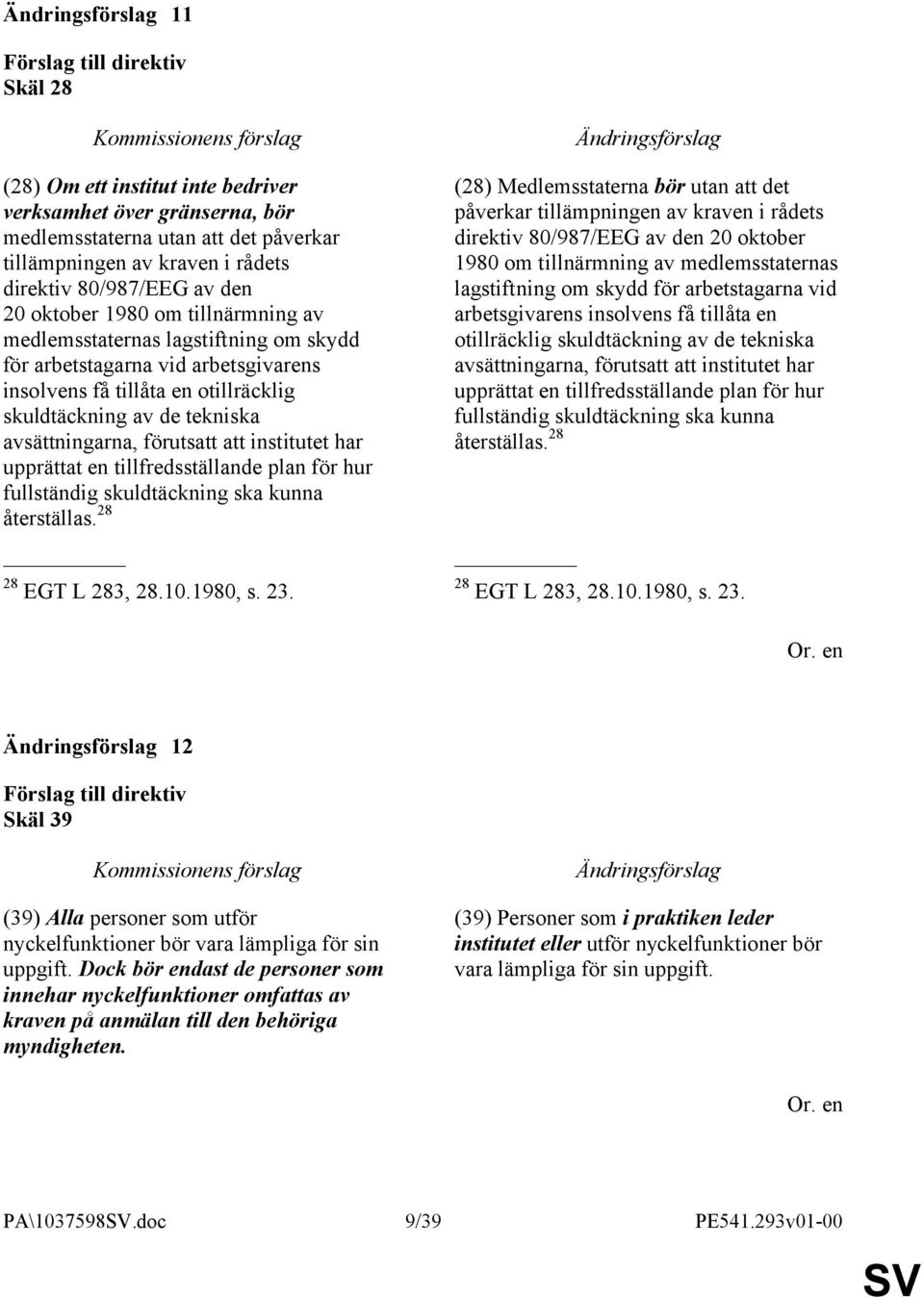 har upprättat en tillfredsställande plan för hur fullständig skuldtäckning ska kunna återställas. 28 28 EGT L 283, 28.10.1980, s. 23.