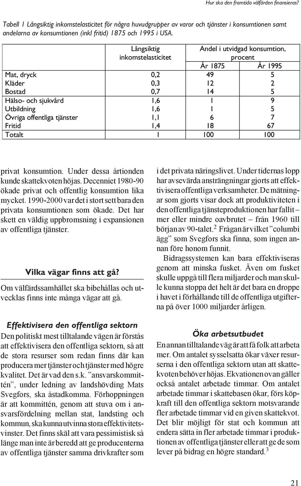 1995 49 5 12 2 14 5 1 1 6 18 9 5 7 67 Totalt 1 100 100 privat konsumtion. Under dessa årtionden kunde skattekvoten höjas. Decenniet 1980-90 ökade privat och offentlig konsumtion lika mycket.