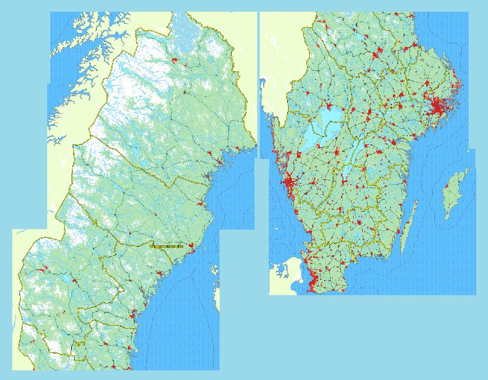 Figur 3 Vidare är det i sammanhanget av intresse att beakta befolkningsfördelningen i Sverige.