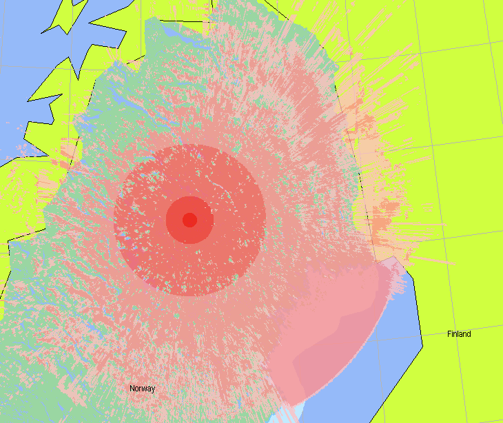 För beräkningarna använder vi JAS39, dvs. Pe=43 dbm och Ge=0 dbi som dimensionerande. Både för TLM och för BS-LTE antas bandbredden vara 10 MHz.