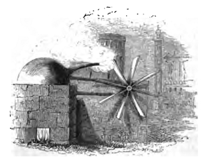 Giovanni Brancas turbin Branca, en italiensk arkitekt och ingenjör, designade en primitiv turbin som kunde driva en